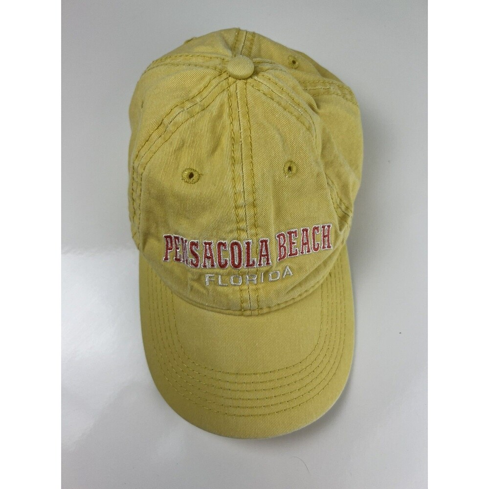 Pensacola Beach Florida Retro Baseball Hat Ball Cap Dad Collegiate Yellow & Pink - Picture 6 of 8